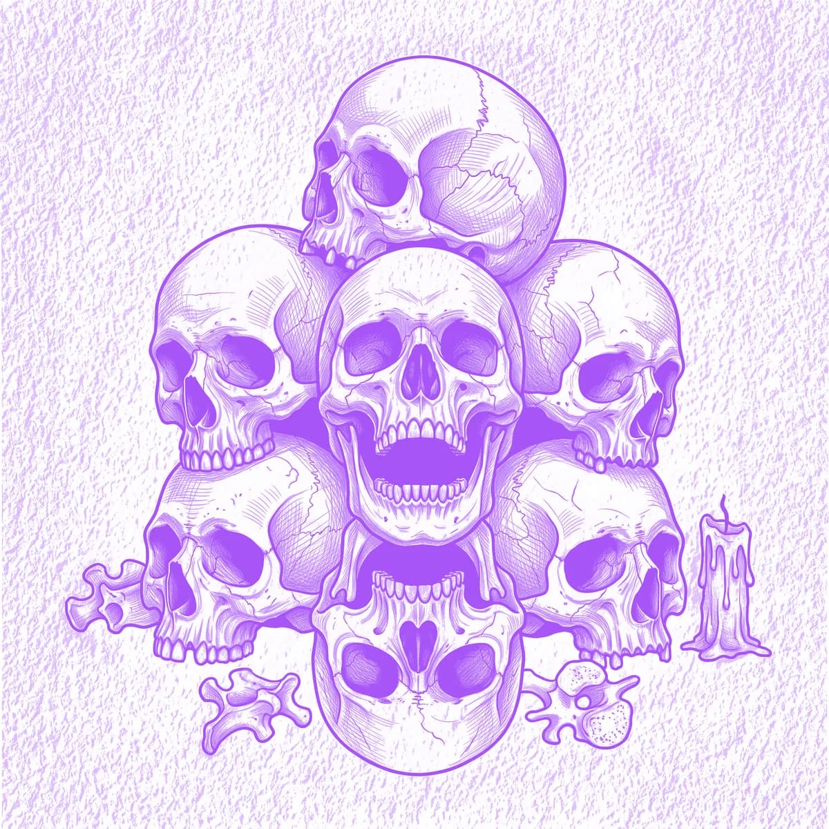 Pile of Skulls Tattoo Stencil