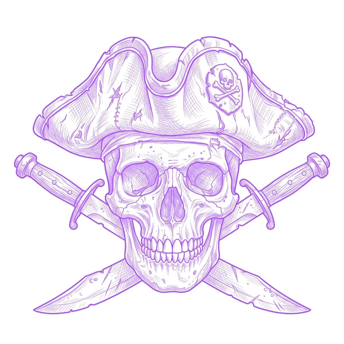 Caveira Pirata Estêncil