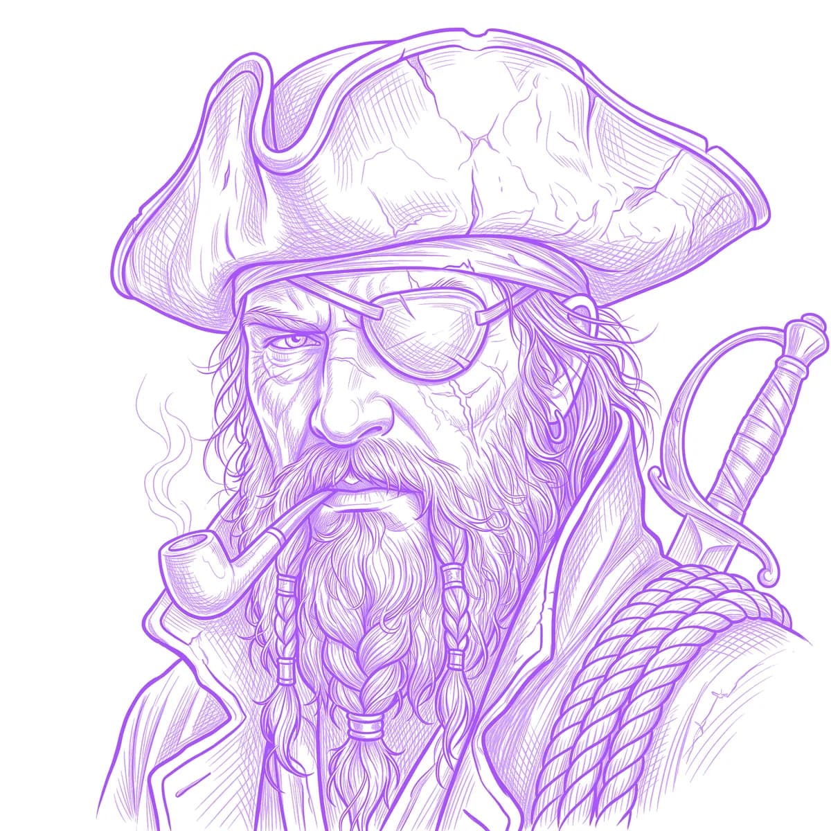 Pirate Tattoo Stencil