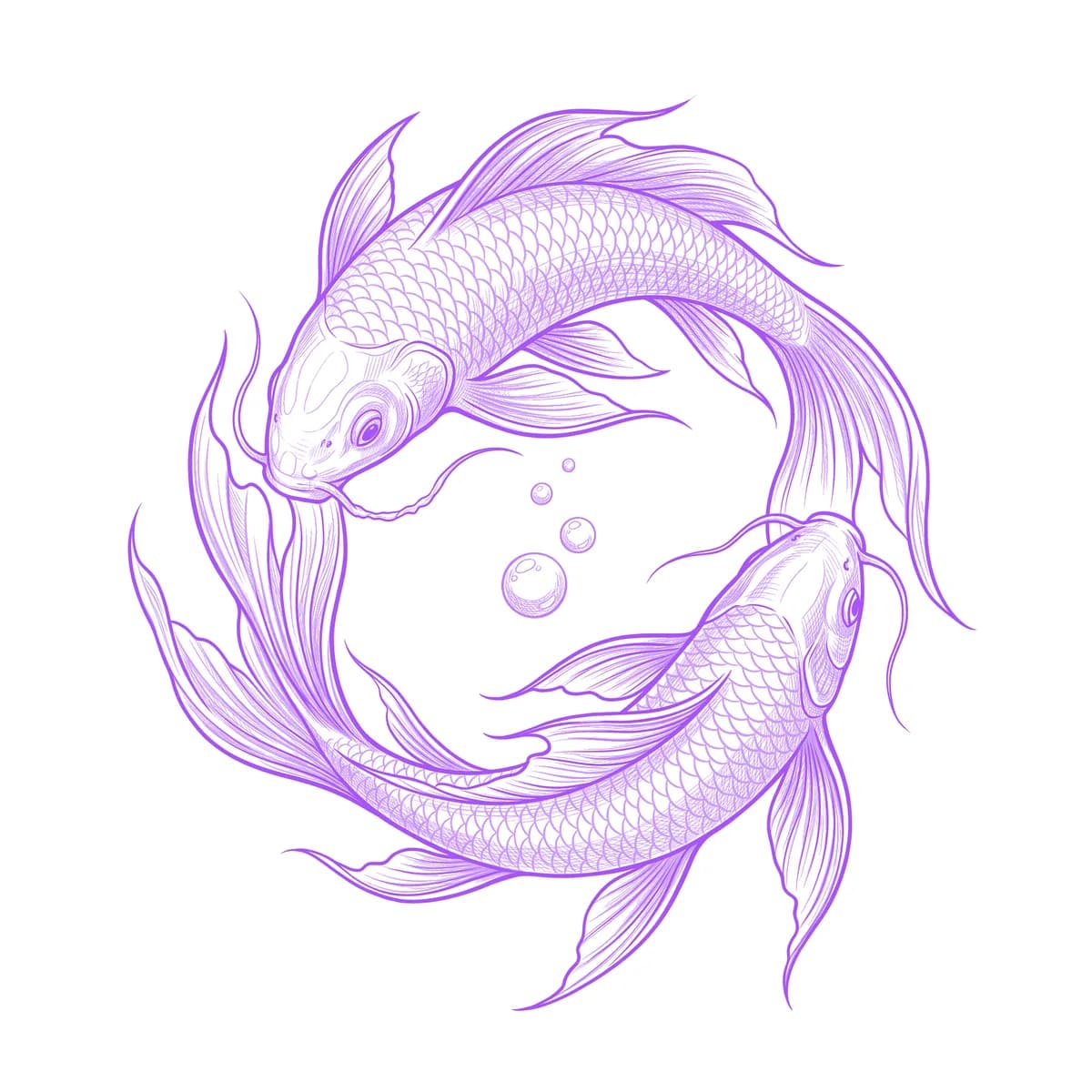 Pisces Tattoo Stencil