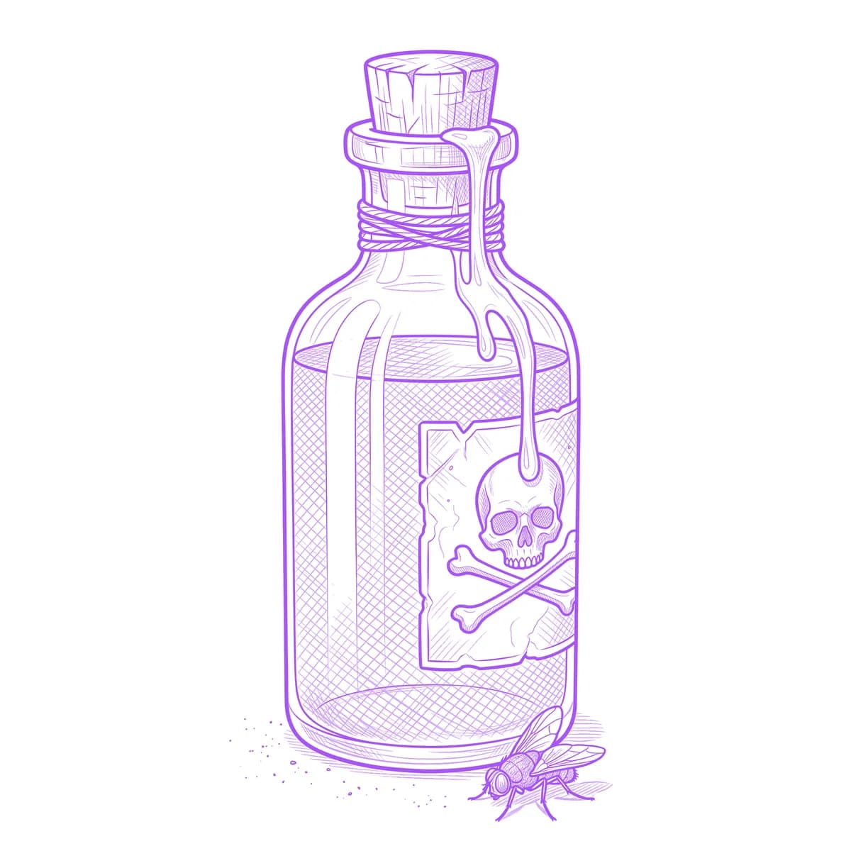 Poison Bottle Tattoo Stencil