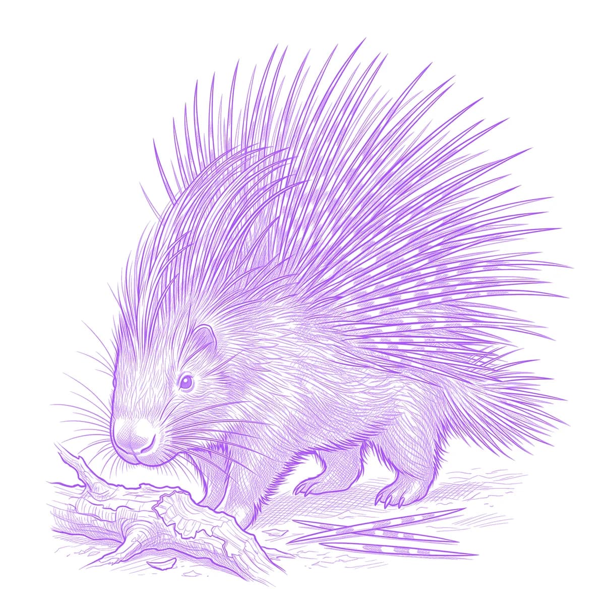 Porcupine Tattoo Stencil