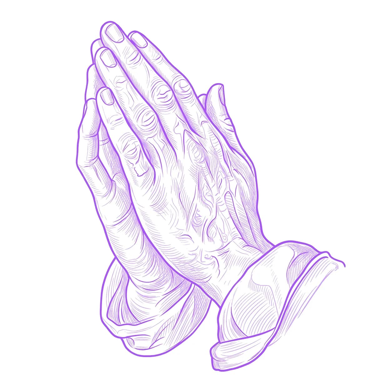 Praying Hands Stencil