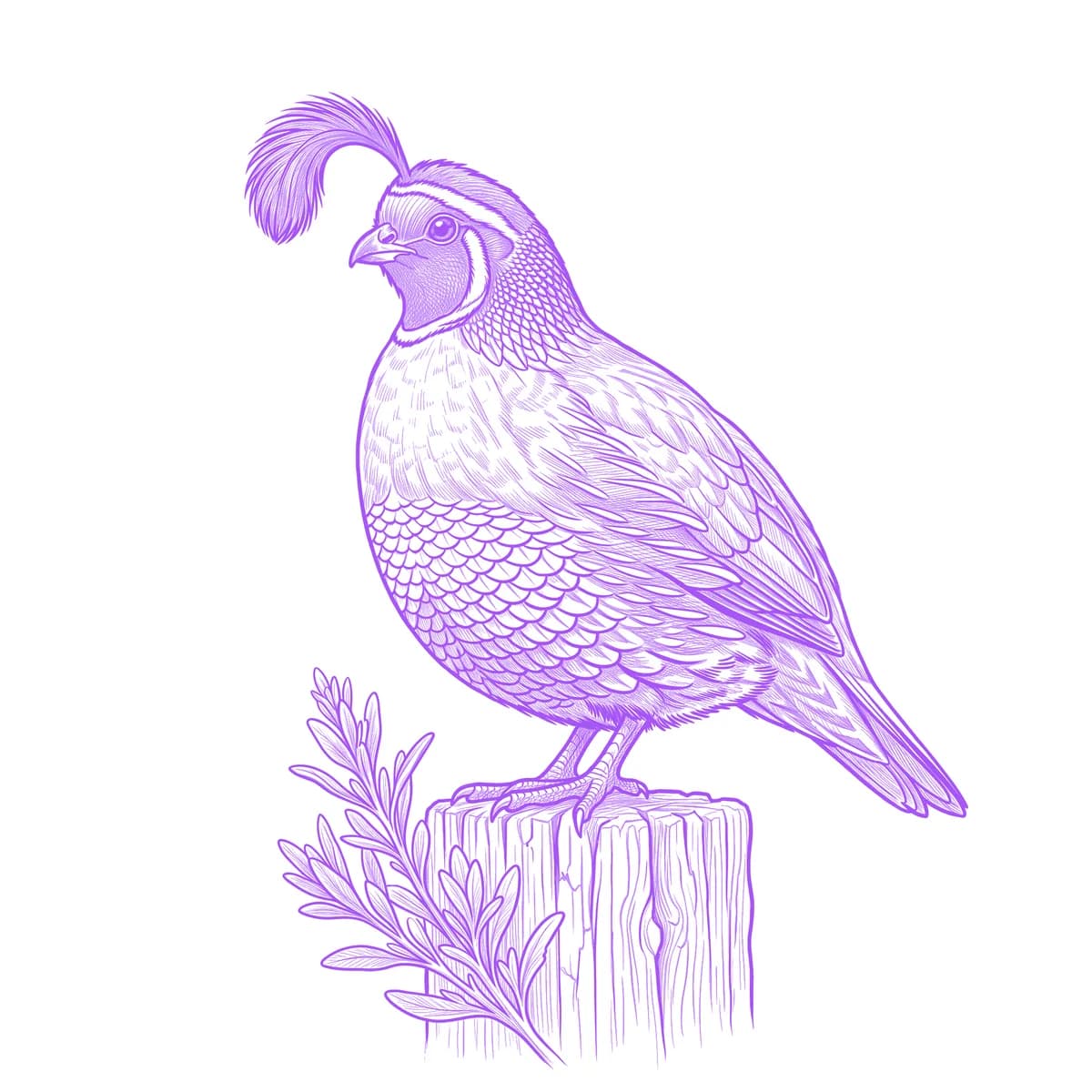 Quail Tattoo Stencil