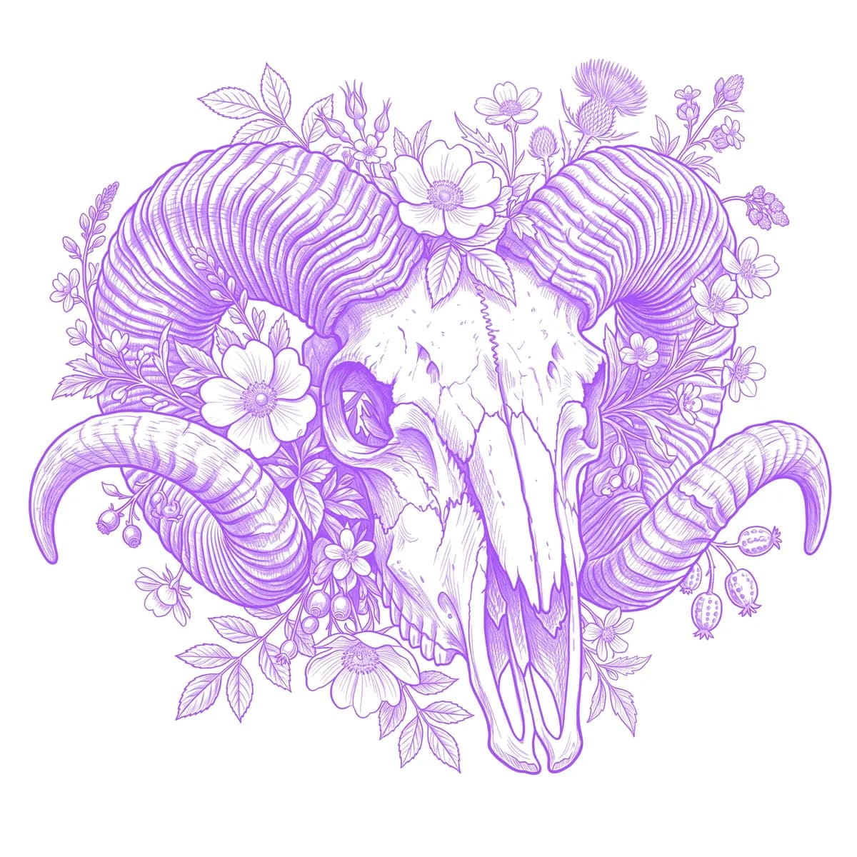 Ram Skull Stencil