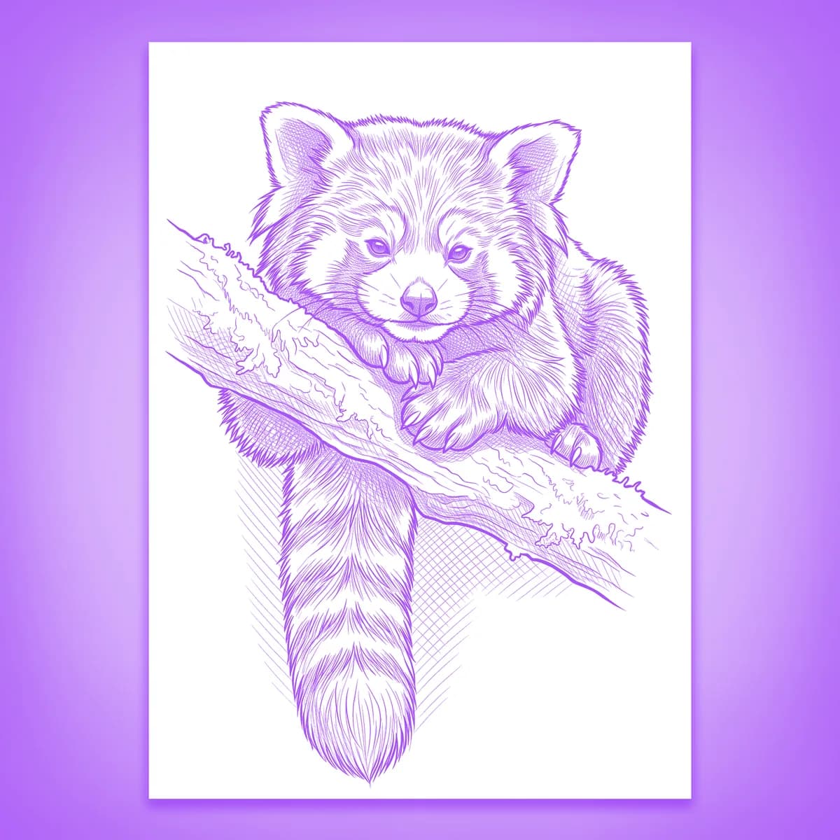 Red Panda Tattoo Stencil