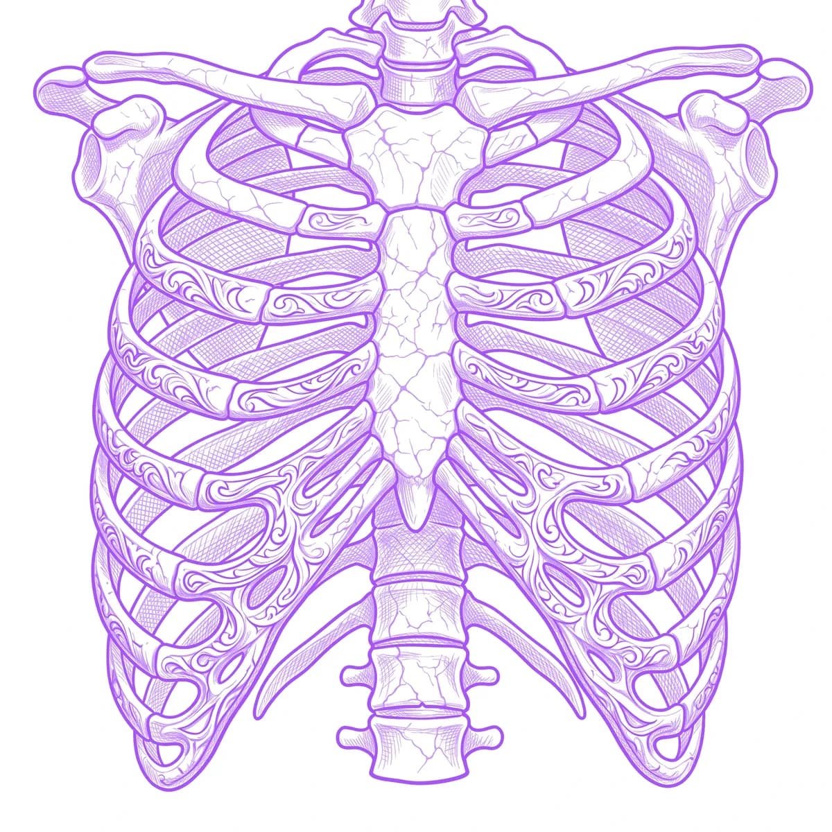 Rib Cage Stencil