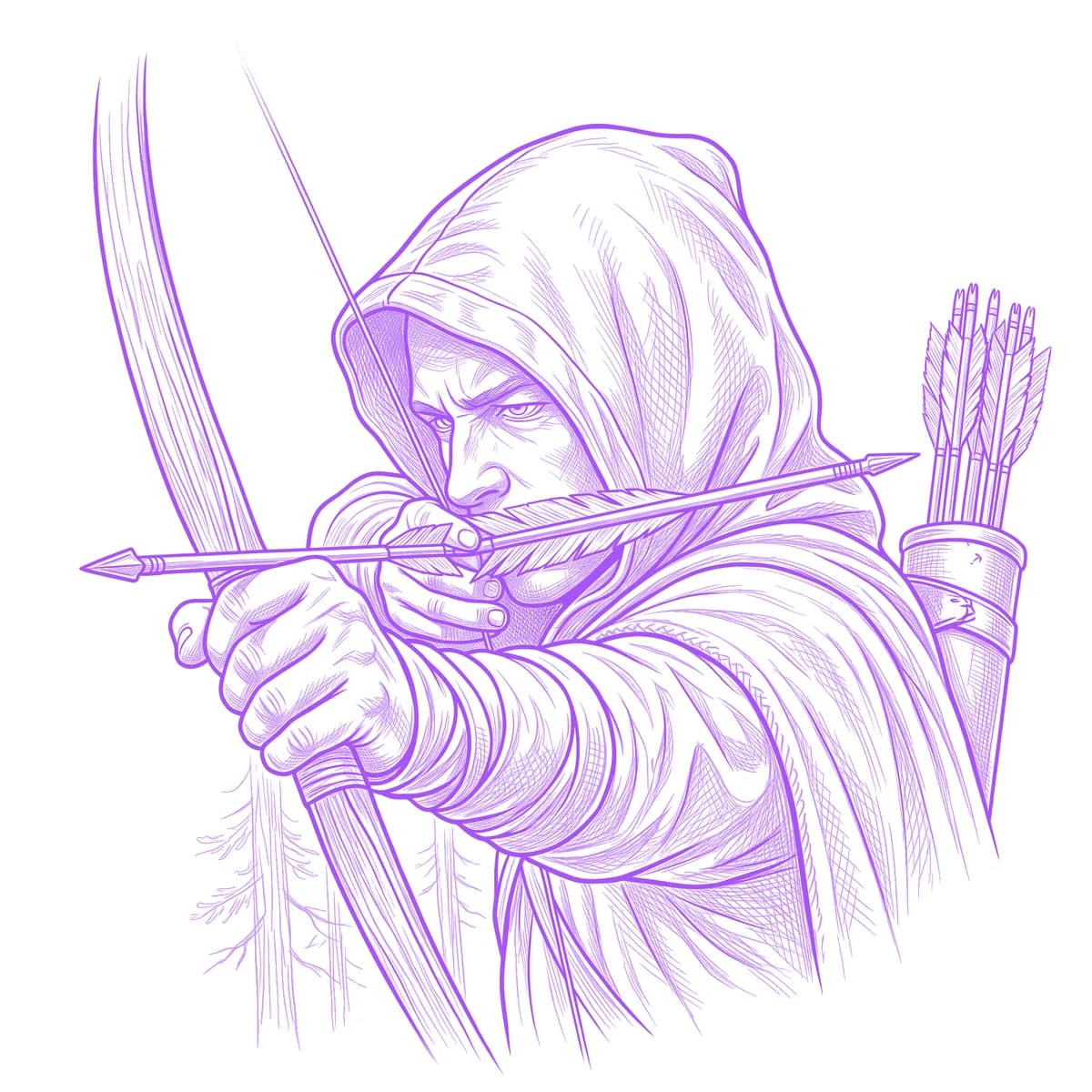 Robin Hood Tattoo Stencil