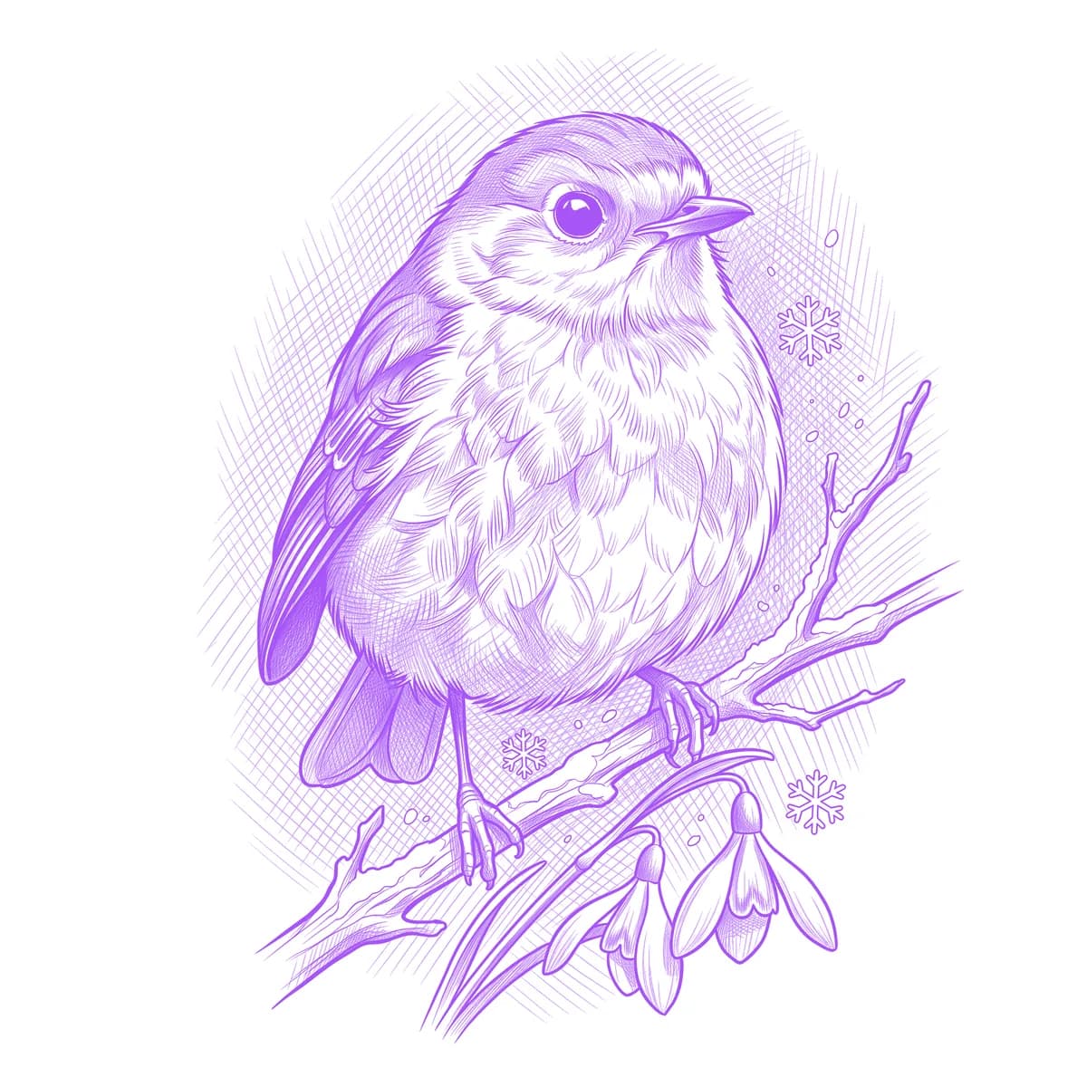 Robin Tattoo Stencil