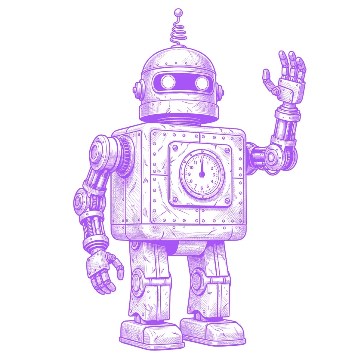 Robot Tattoo Stencil