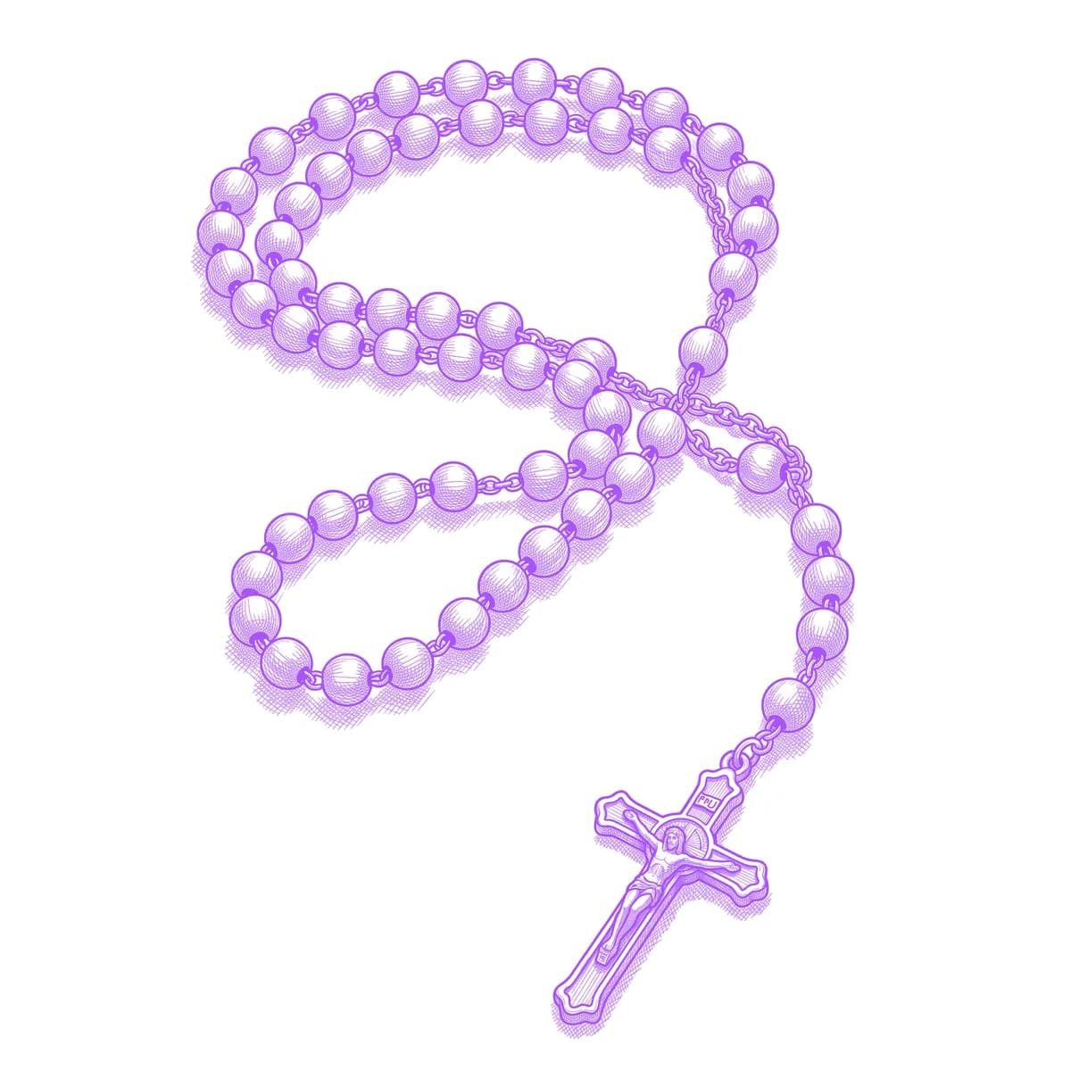 Rosary Tattoo Stencil