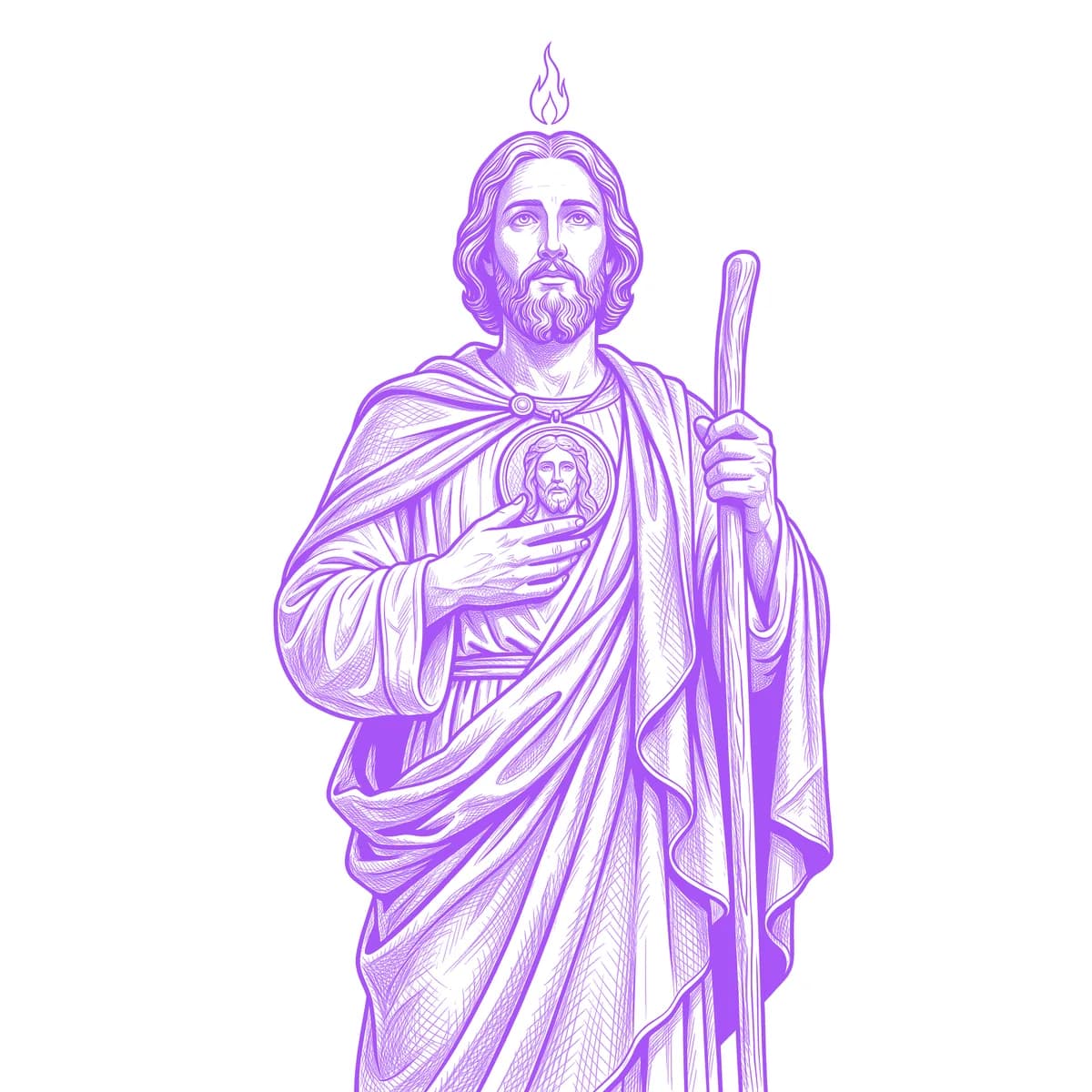 Saint Jude Tattoo Stencil