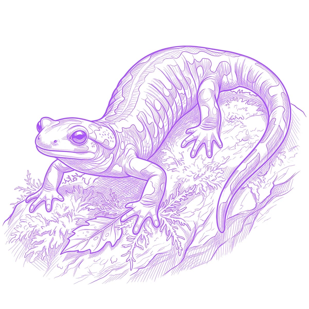 Salamander Tattoo Stencil