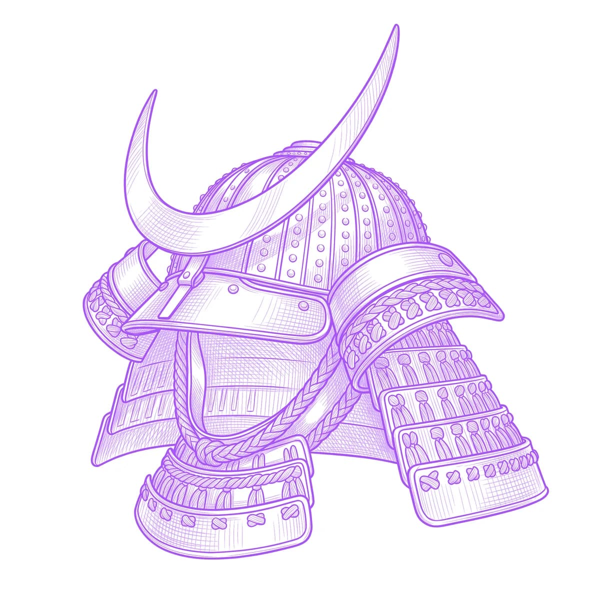 Samurai Helmet Tattoo Stencil