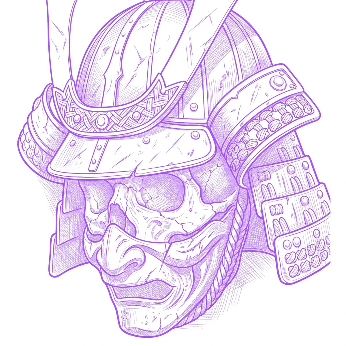 Samurai Skull Stencil