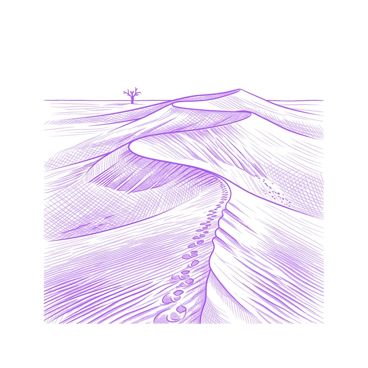 Sand Dunes Tattoo Stencil