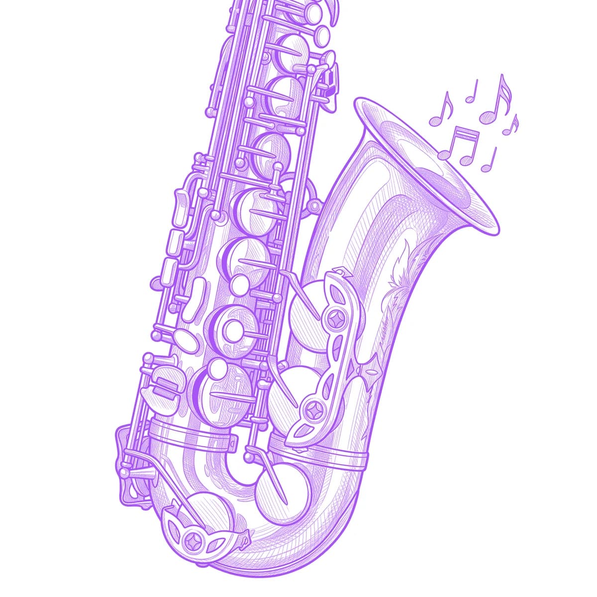 Saxophone Tattoo Stencil