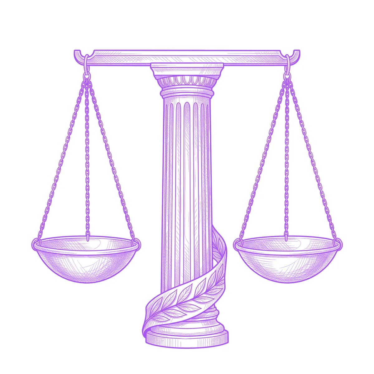 Scales of Justice Tattoo Stencil