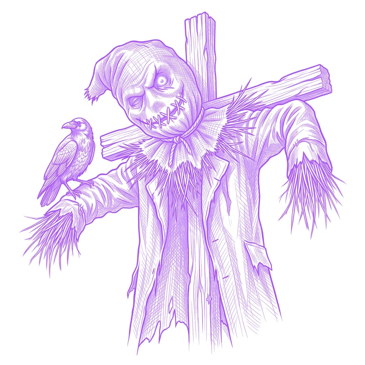 Scarecrow Tattoo Stencil
