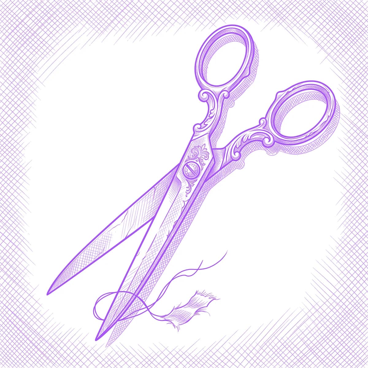 Scissors Tattoo Stencil