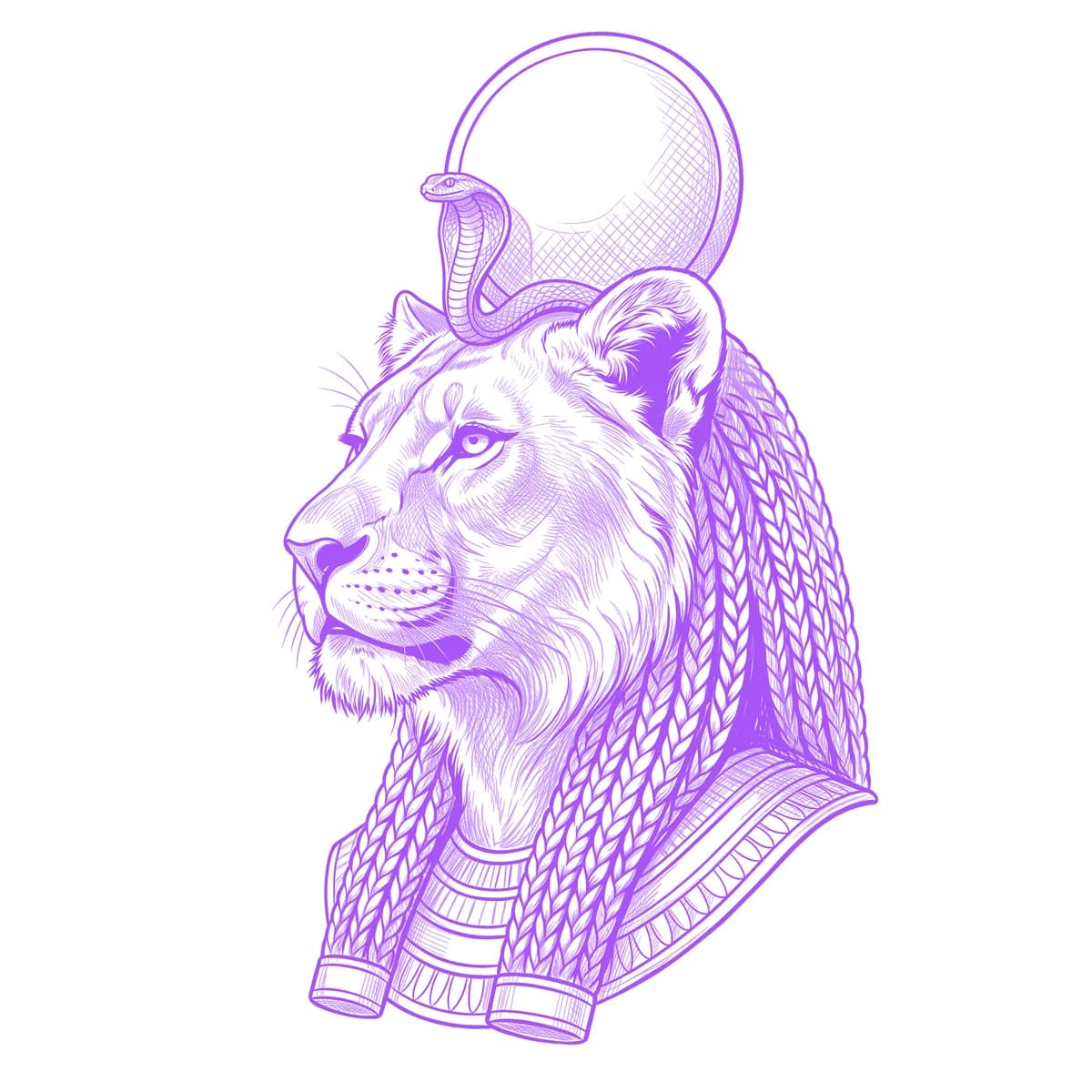 Sekhmet Tattoo Stencil