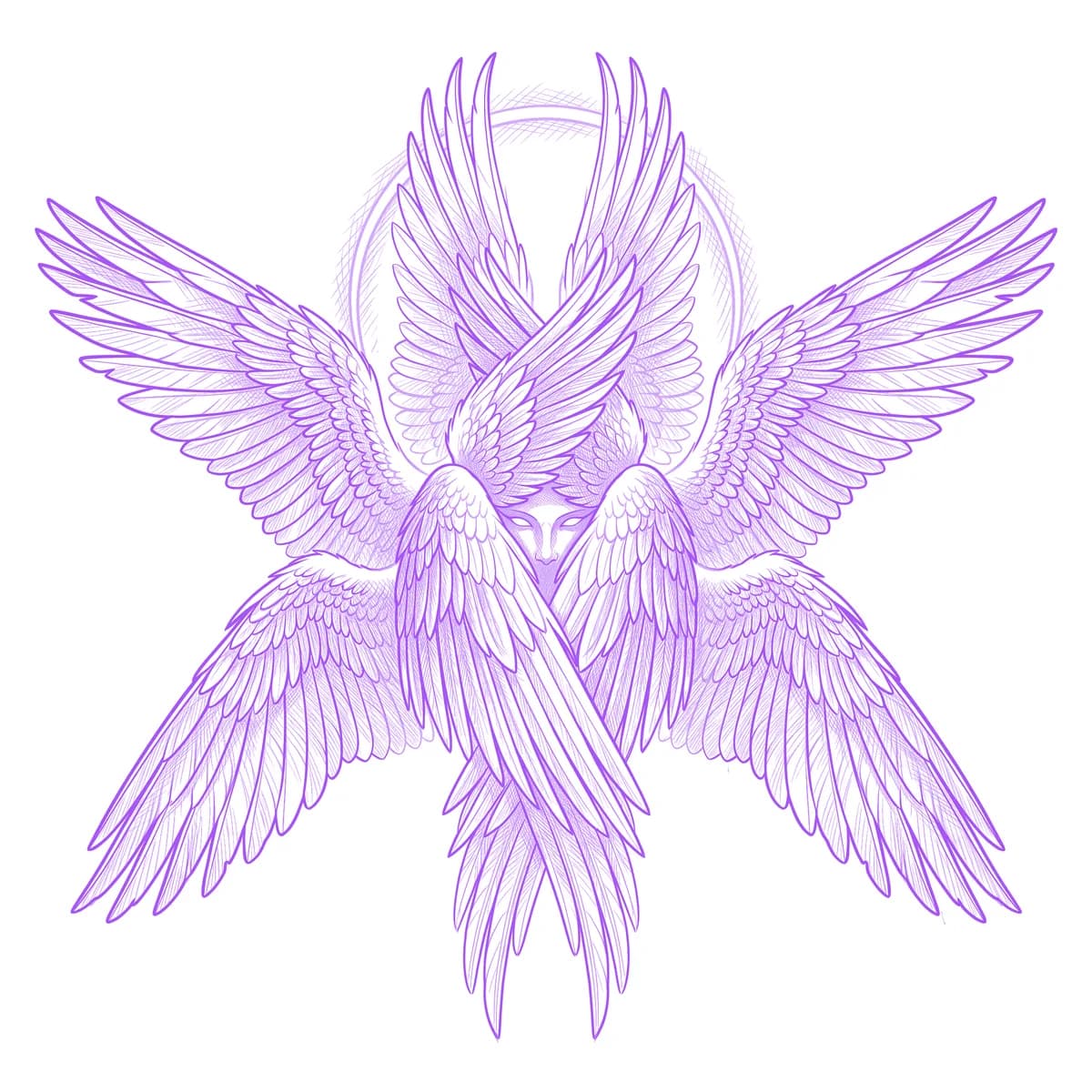Seraphim Tattoo Stencil