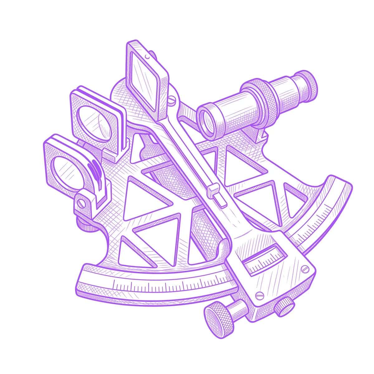 Sextant Tattoo Stencil
