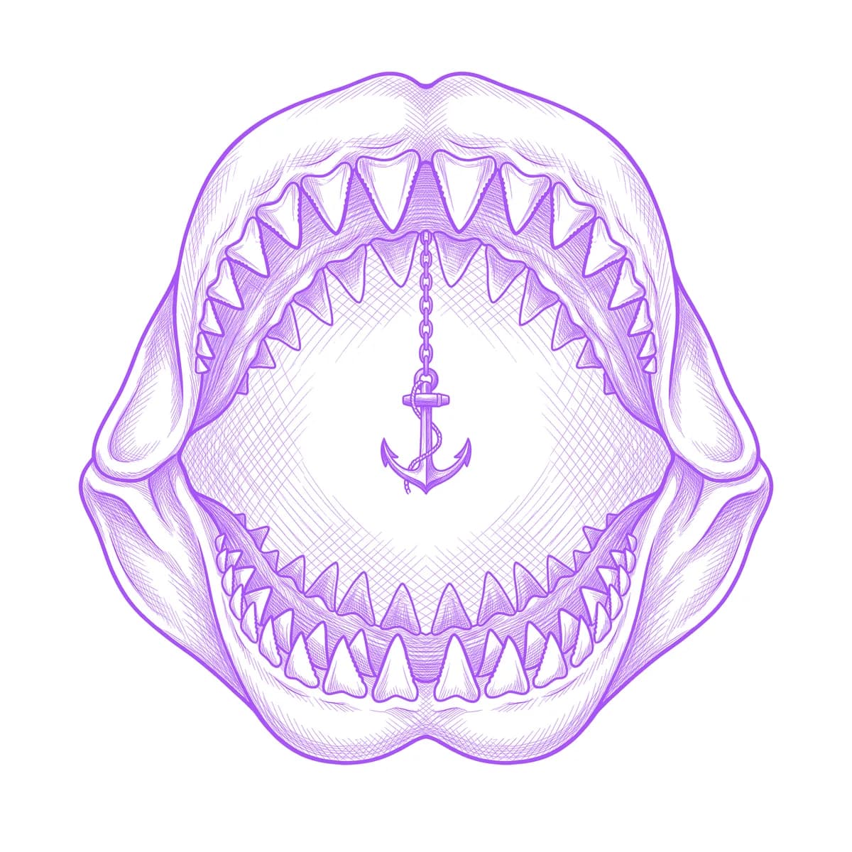Shark Jaw Tattoo Stencil
