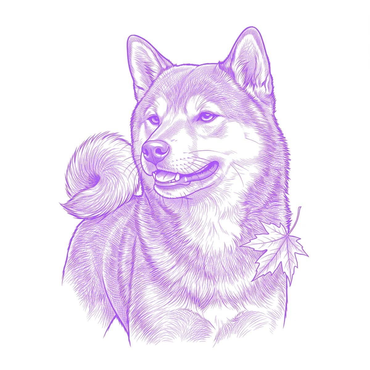 Shiba Inu Tattoo Stencil