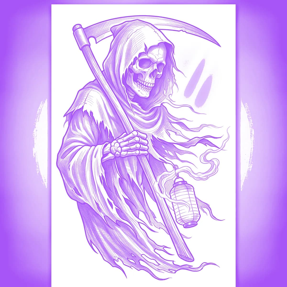Shinigami Tattoo Stencil