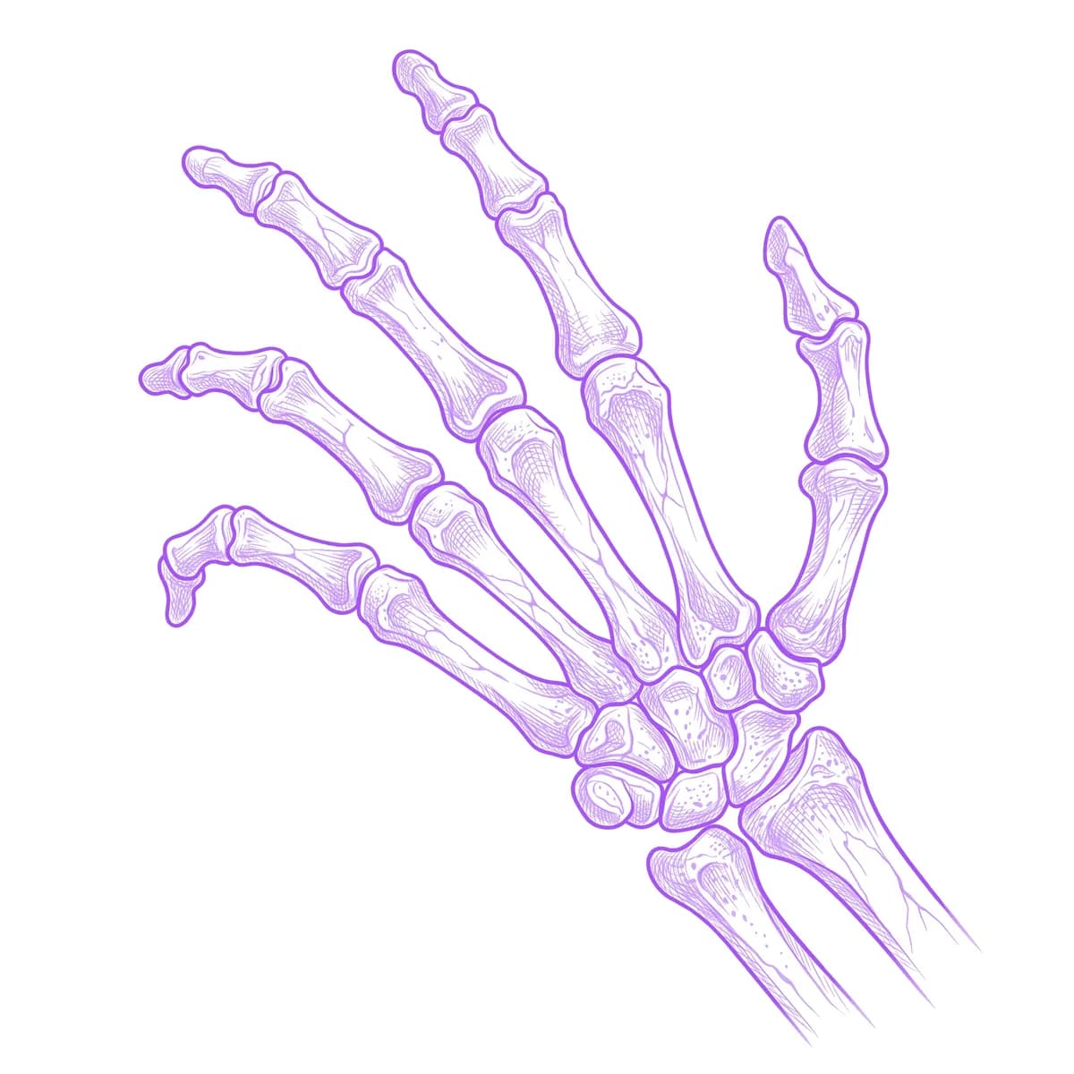 Skeletthand Schablone