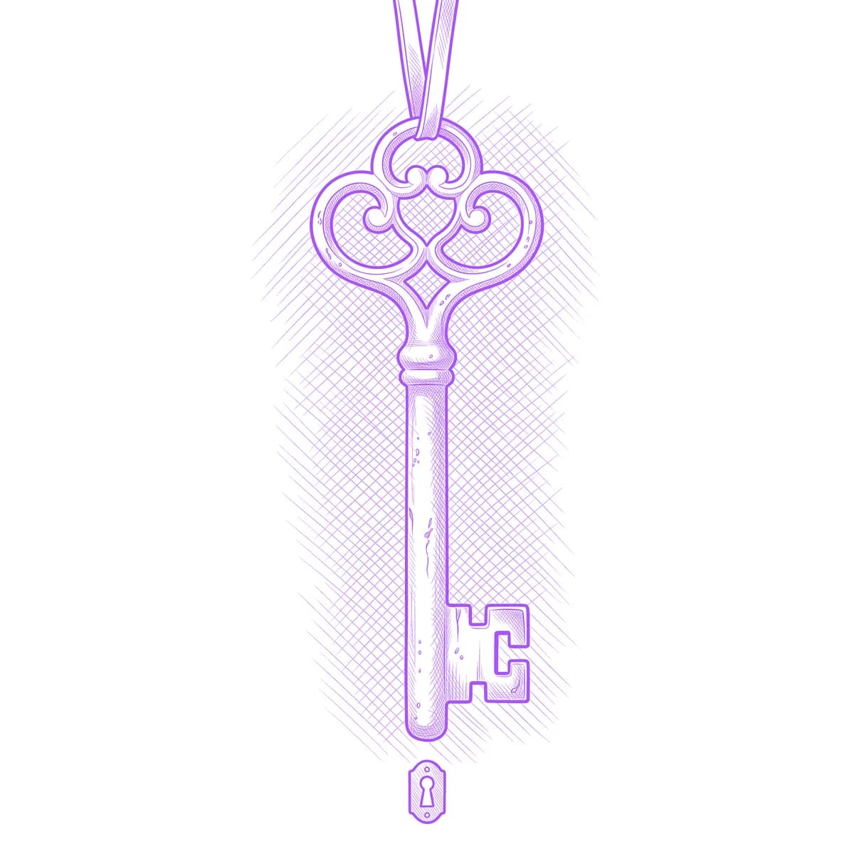 Skeleton Key Tattoo Stencil