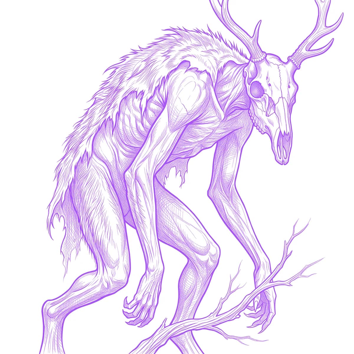 Skinwalker Tattoo Stencil