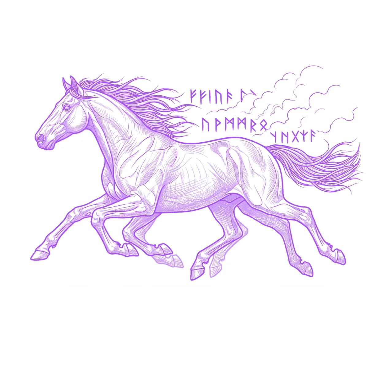 Sleipnir Tattoo Stencil