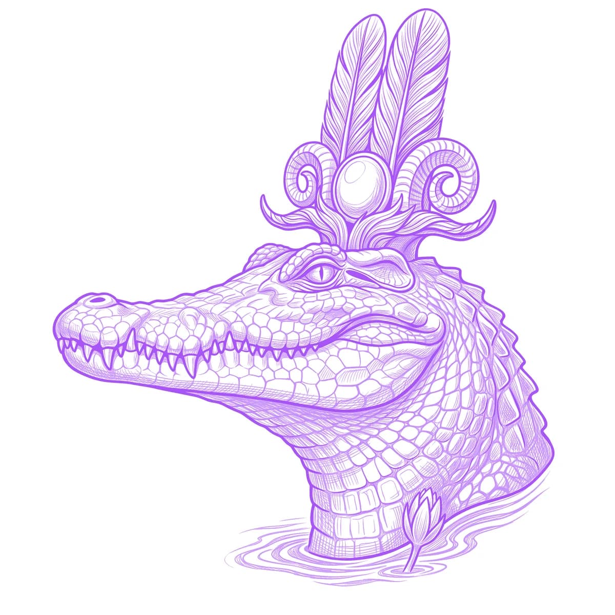 Sobek Tattoo Stencil