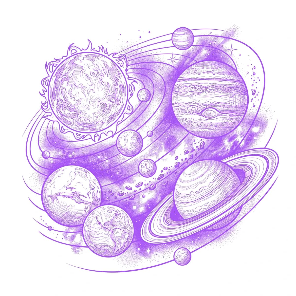 Solar System Stencil