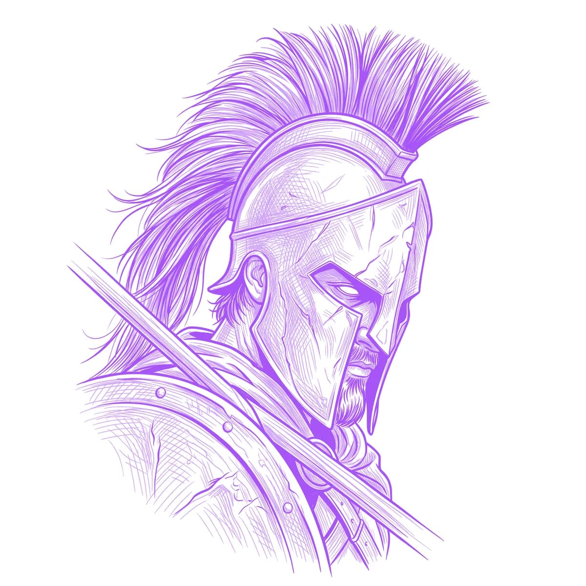 Spartan Warrior Tattoo Stencil