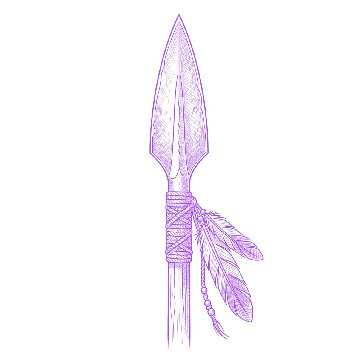 Spear Tattoo Stencil