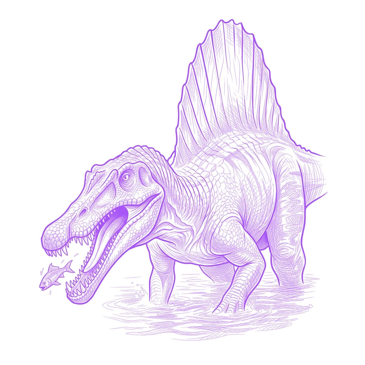 Spinosaurus Tattoo Stencil