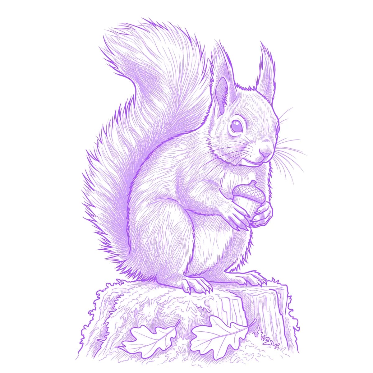 Squirrel Tattoo Stencil