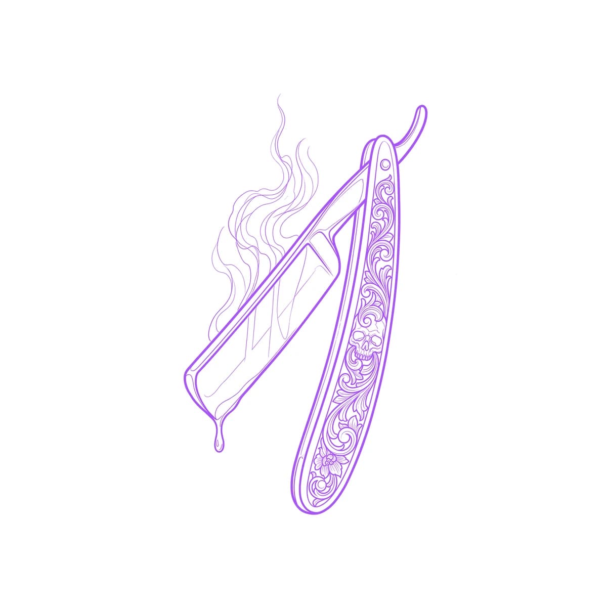 Straight Razor Stencil