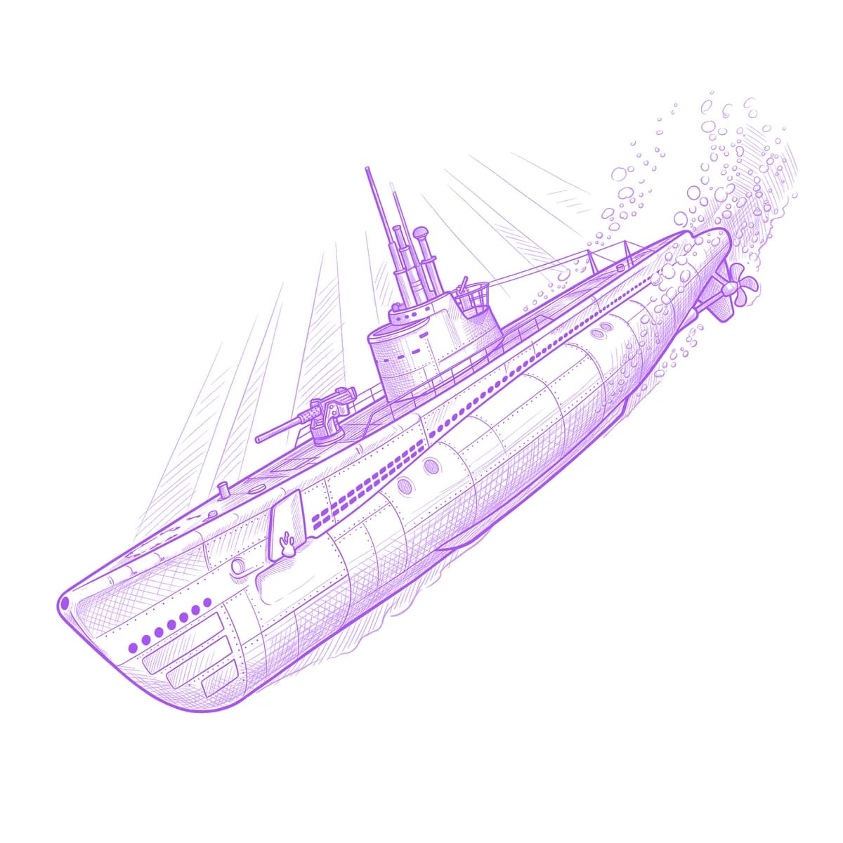 Submarine Tattoo Stencil