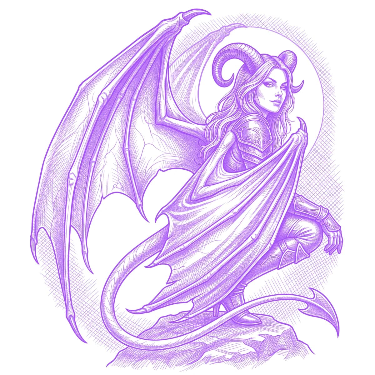 Succubus Tattoo Stencil