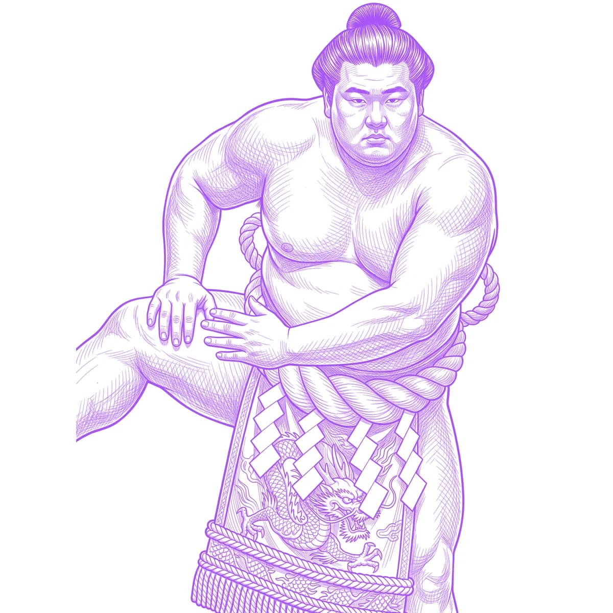 Sumo Wrestler Tattoo Stencil