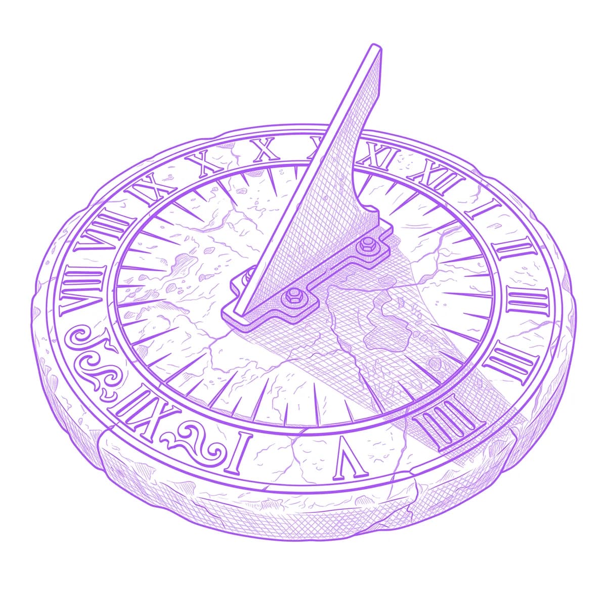 Sundial Tattoo Stencil