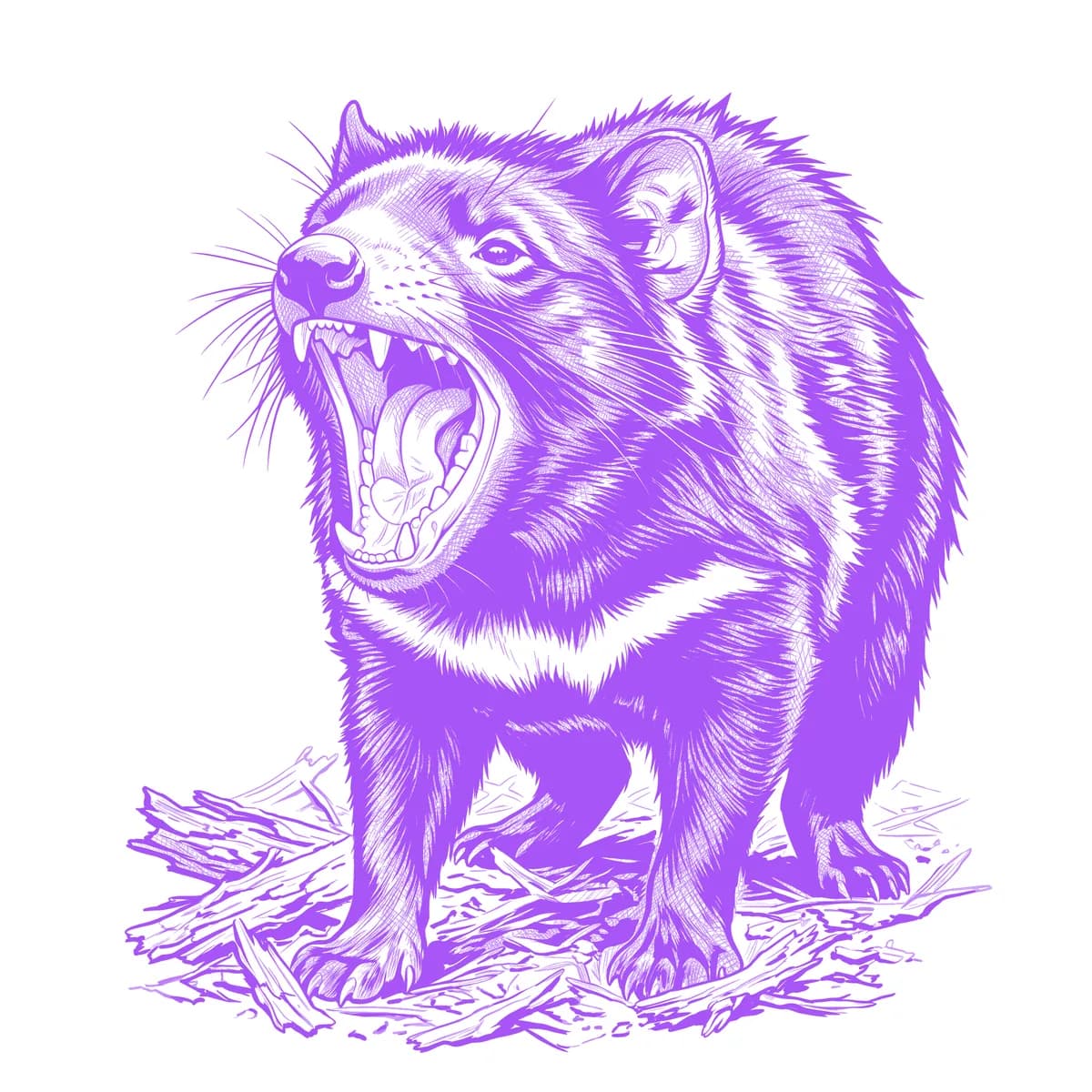 Tasmanian Devil Tattoo Stencil