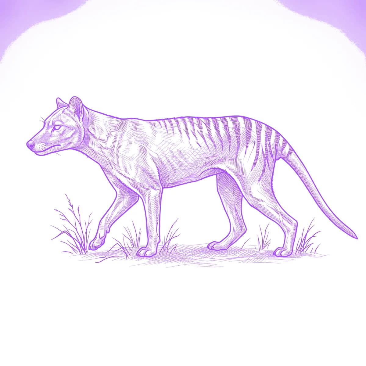 Tasmanian Tiger Tattoo Stencil