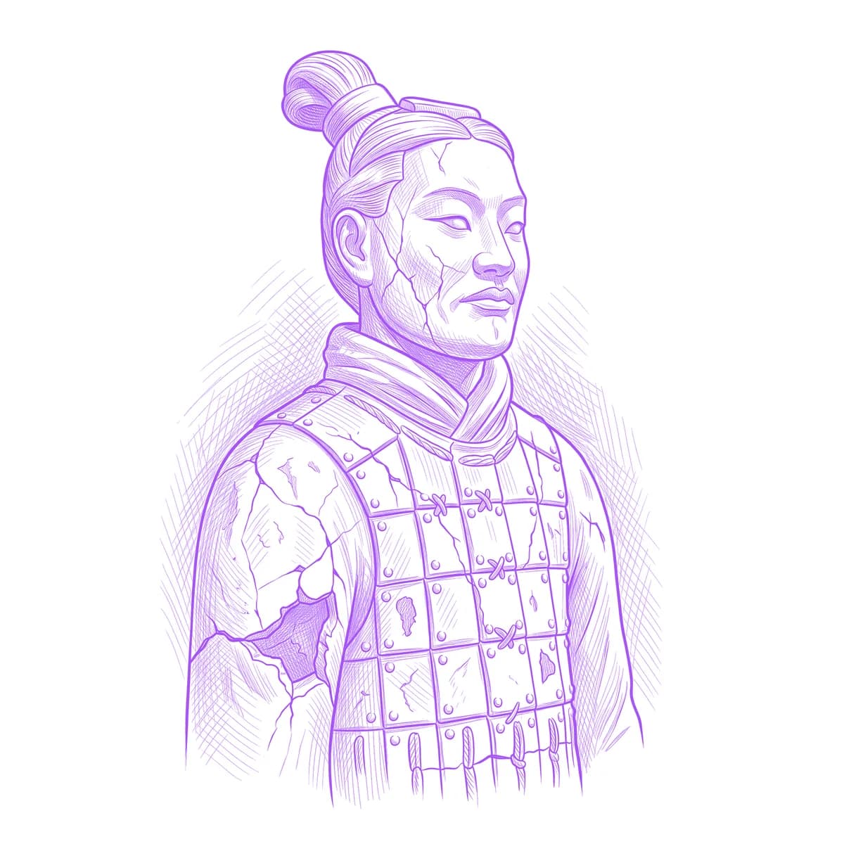 Terracotta Warrior Tattoo Stencil