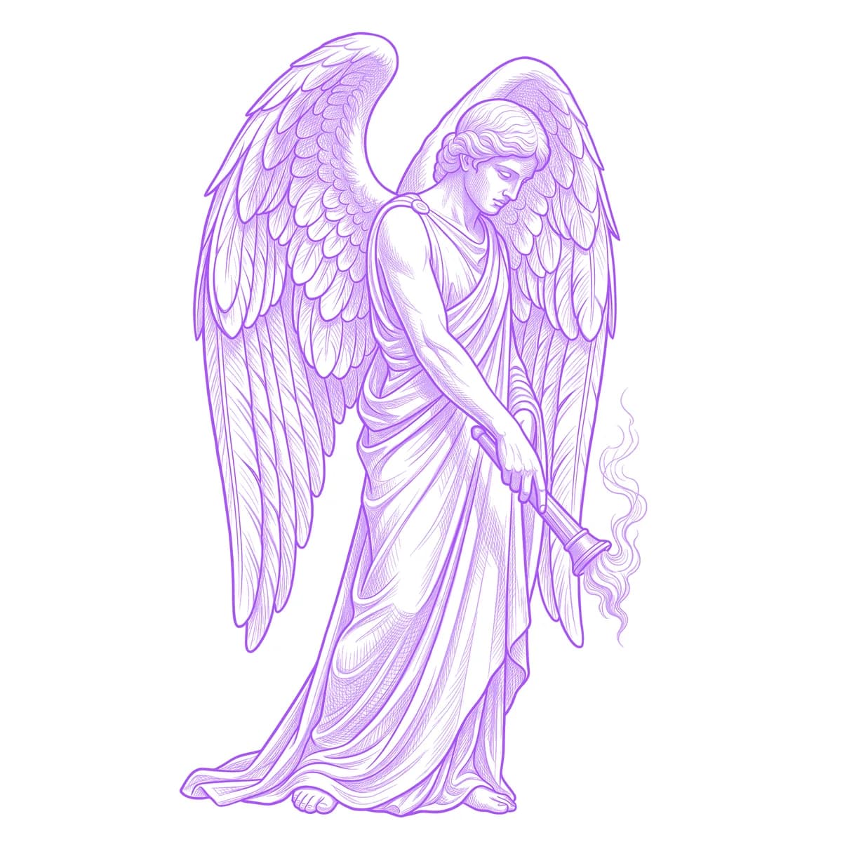 Thanatos Tattoo Stencil