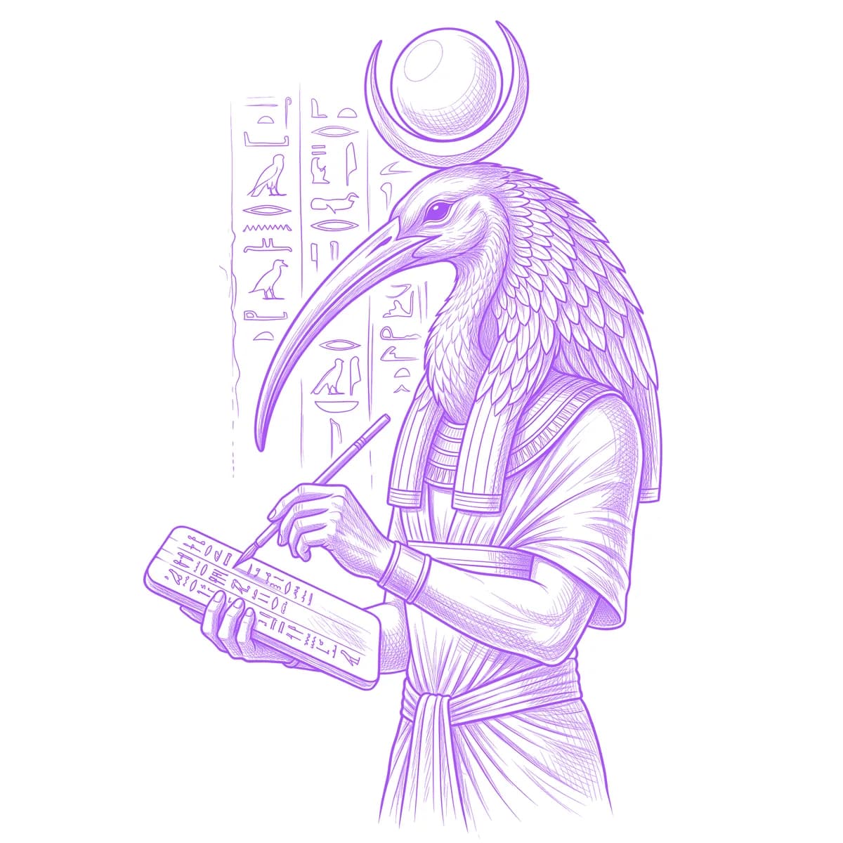 Thoth Tattoo Stencil